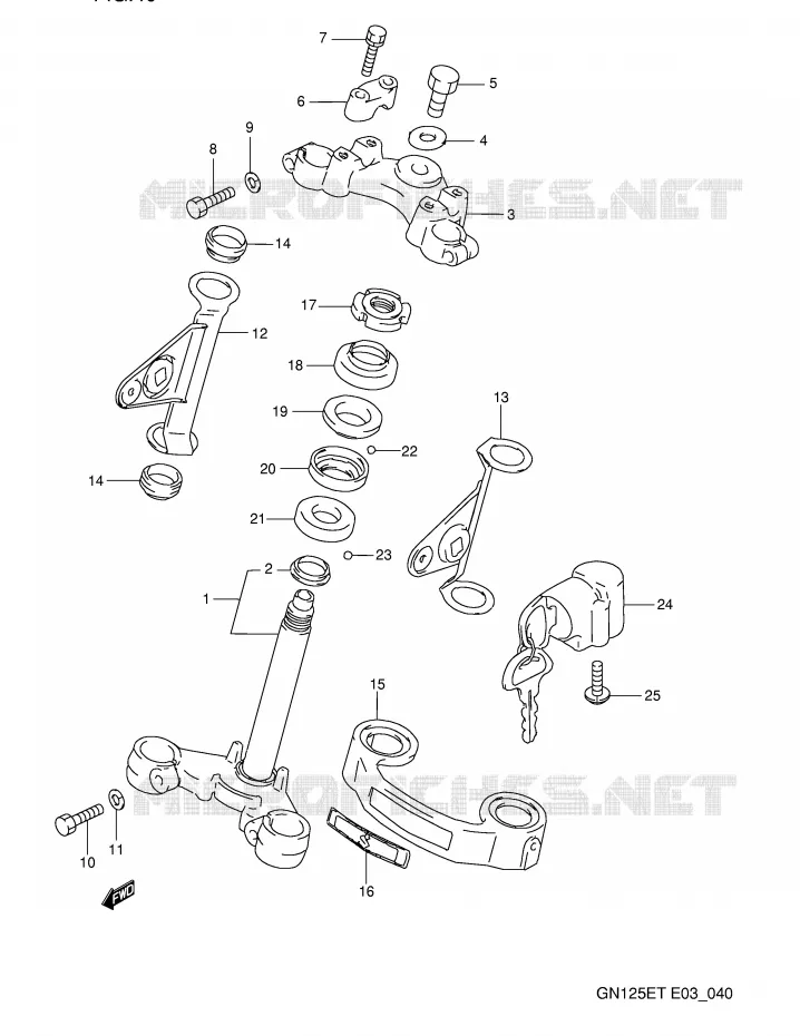 STUURKOLOM (MODELE T) Suzuki MOTO 125 GN 1994  GN125ER(E3)