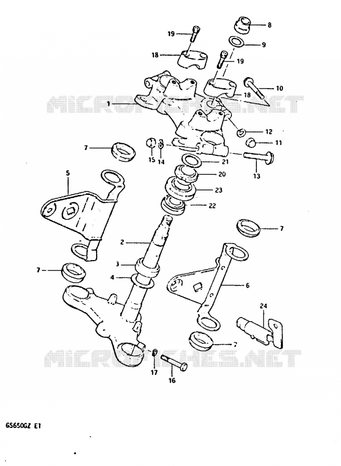 STUURKOLOM (MODELE X) Suzuki MOTO 650 GS 1999  GS650GX(X/Z)
