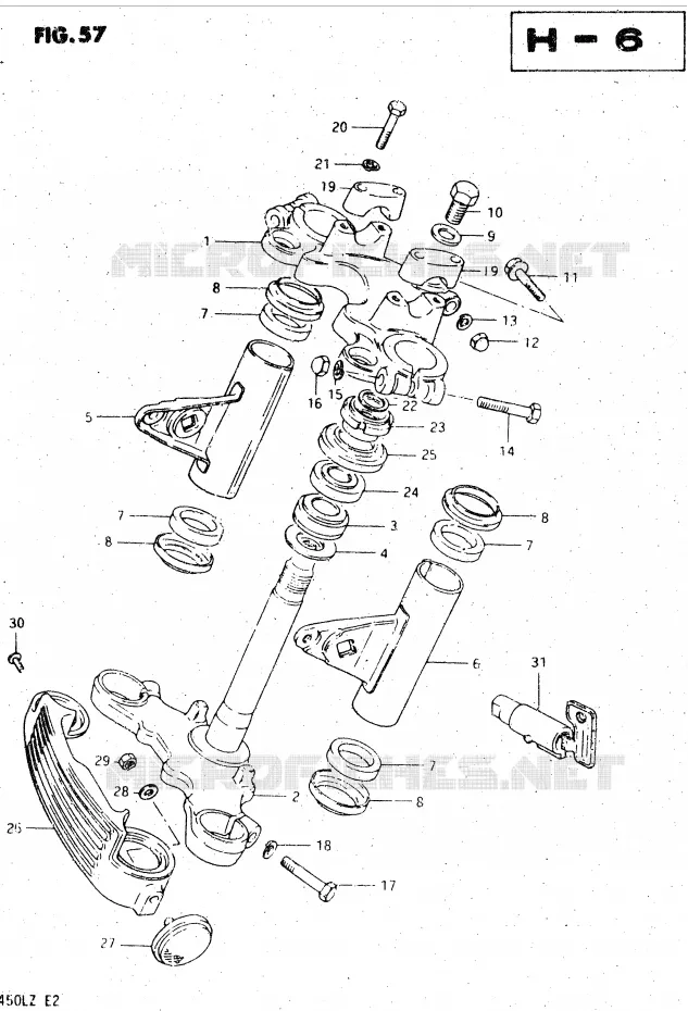 STUURKOLOM (MODELE Z) Suzuki MOTO 450 GS-L 1999  GS450LX(E2)
