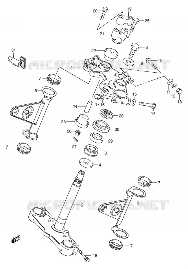 STUURKOLOM Suzuki MOTO 250 GN 2001  GN250K1(E2)