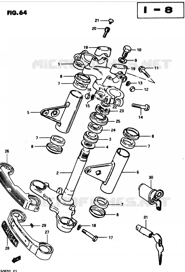 STUURKOLOM Suzuki MOTO 450 GS 1983  GS450D(2/Z/D)