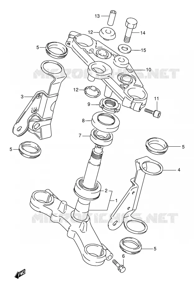 STUURKOLOM Suzuki MOTO 500 GS-E 2001  GS500HUK1(E2)