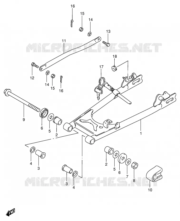 SWINGARM (E15,E17) Suzuki MOTO 125 GS 1990  GS125ESL(E1)