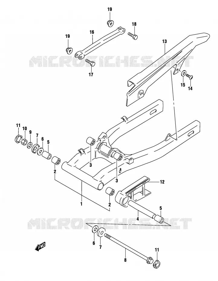 SWINGARM (MODELE K4) Suzuki MOTO 500 GS-F 2004  GS500FUK4(P19)