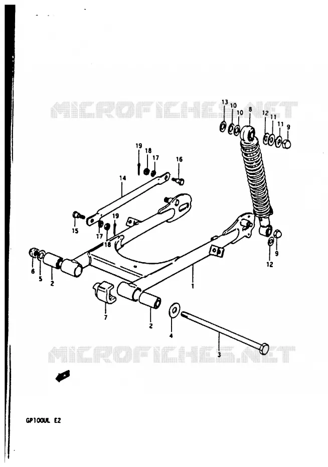SWINGARM Suzuki MOTO 100 GP 1999  GP100EX(X/D/L)
