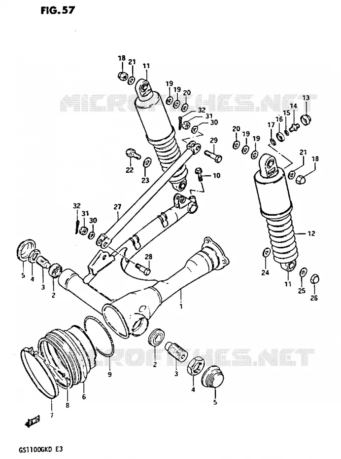 SWINGARM Suzuki MOTO 1100 GS-G 1982  GS1100GKZ(Z/2/D)