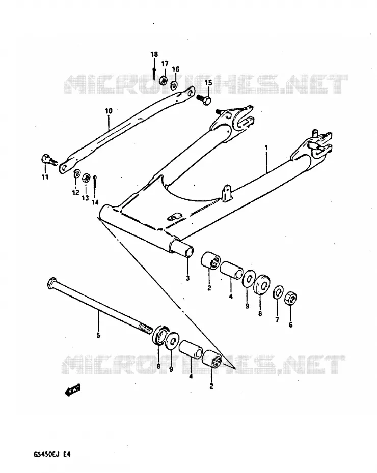 SWINGARM Suzuki MOTO 450 GS-E 1988  GS450EUJ(E/F/G/H/J)