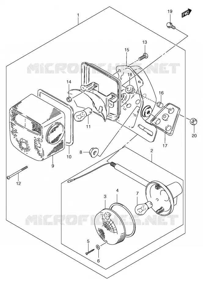 TAIL LIGHT - INDICATOREN (MODELE Y) Suzuki MOTO 250 GN 1999  GN250X(E2)