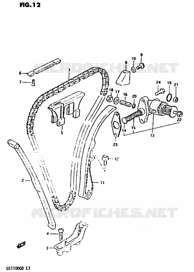 TIMING (MODELE Z) Suzuki MOTO 1100 GS-G 1982  GS1100GZ(Z/D)