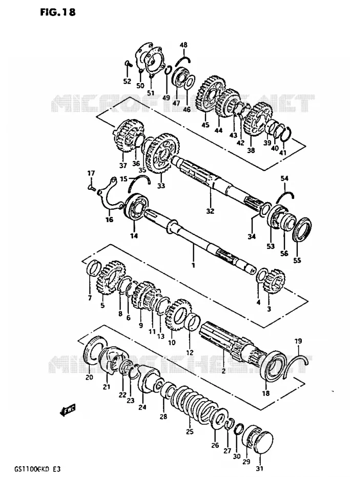 TRANSMISSION Suzuki MOTO 1100 GS-G 1982  GS1100GK2(Z/2/D)