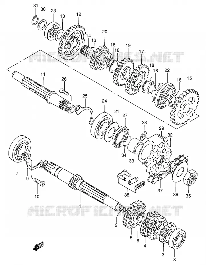 TRANSMISSION Suzuki MOTO 125 GN 1982  GN125Z(E1)