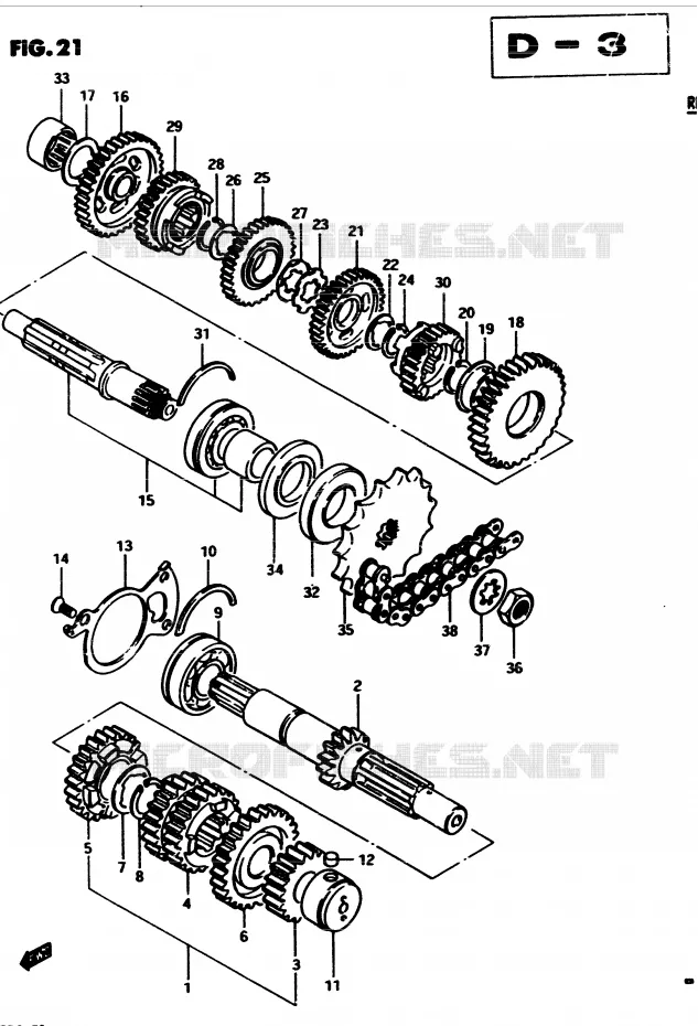 TRANSMISSION Suzuki MOTO 450 GS-S 1982  GS450SZ(2/Z/D)