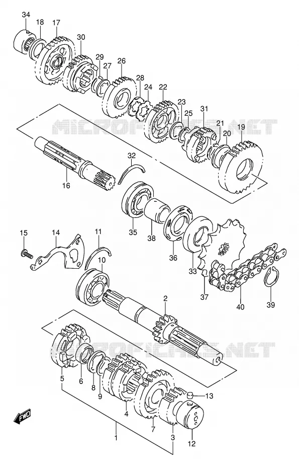 TRANSMISSION Suzuki MOTO 500 GS-E 1995  GS500ES(E2)