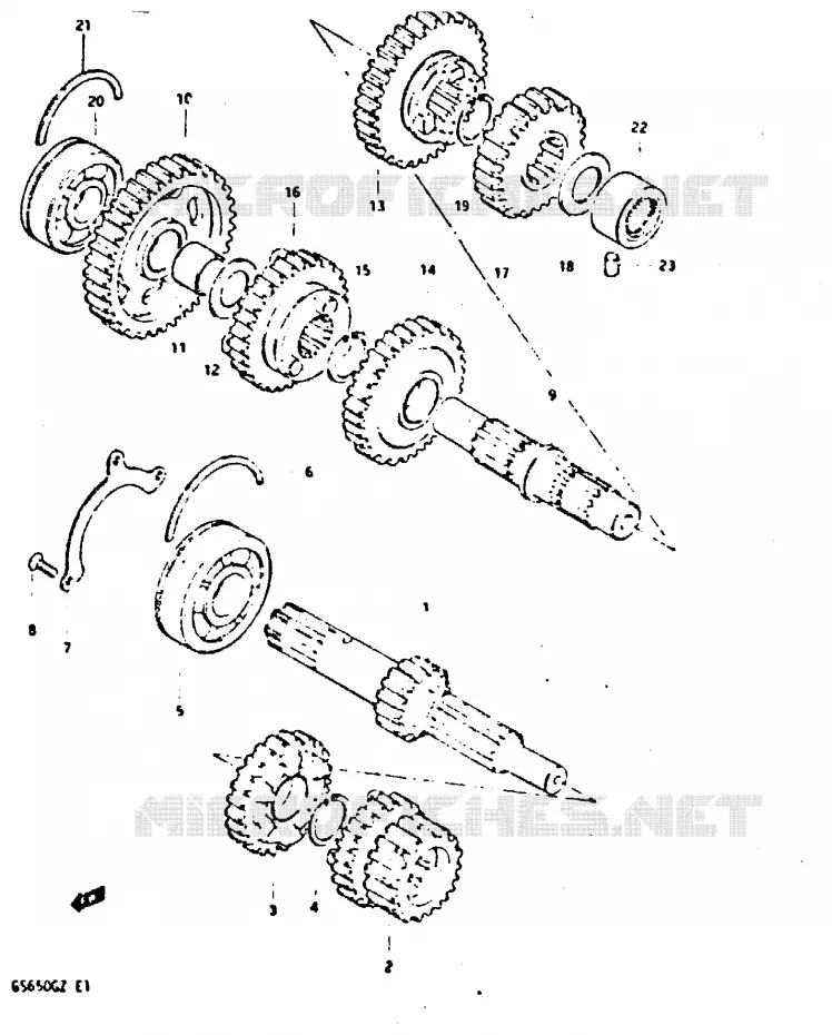 TRANSMISSION Suzuki MOTO 650 GS 1982  GS650GZ(X/Z)