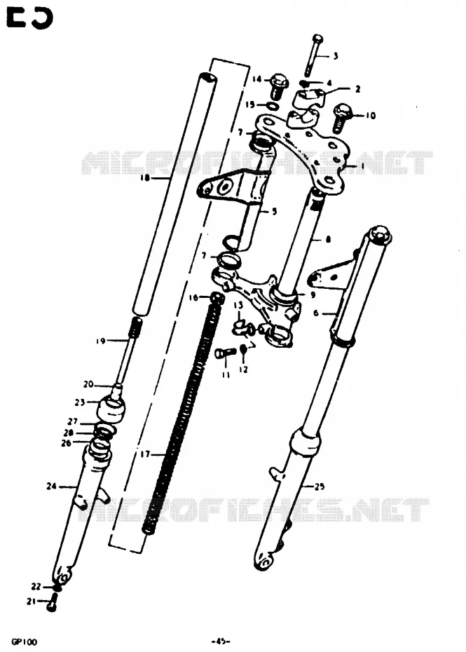 VOORVORK (E6, E13, E30) Suzuki MOTO 100 GP 1992  GP100UN(C/N)