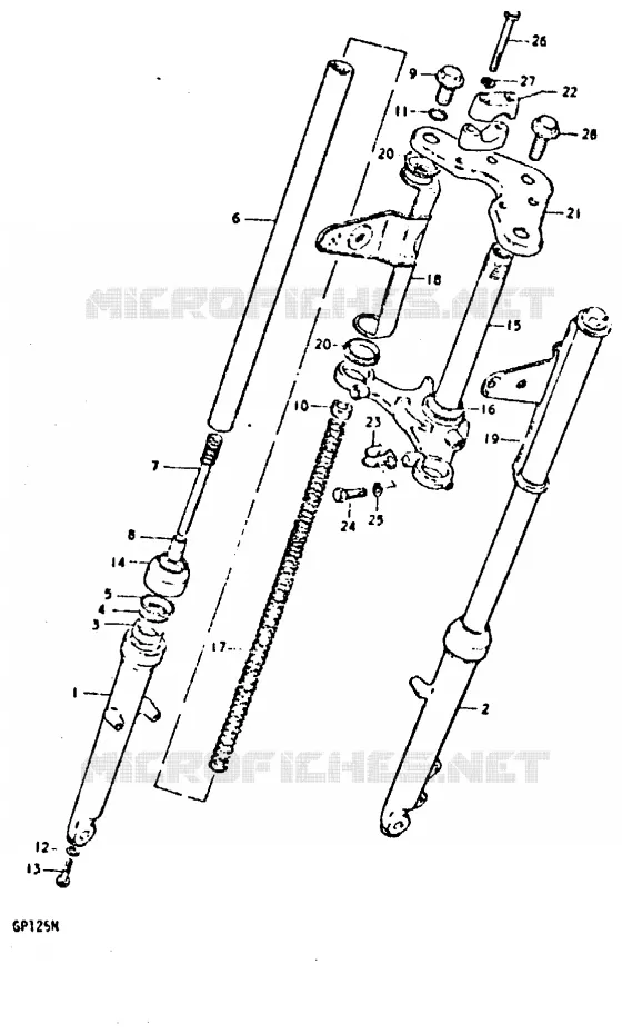 VOORVORK (GP125C, GP125N) Suzuki MOTO 125 GP 1992  GP125UN(C/N)