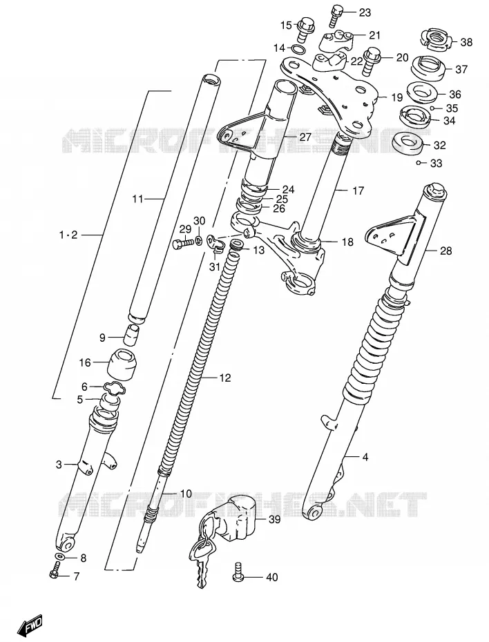 VOORVORK (GS125SR/ESR P37 '96.12~) Suzuki MOTO 125 GS 1982  GS125EEZ(E1)