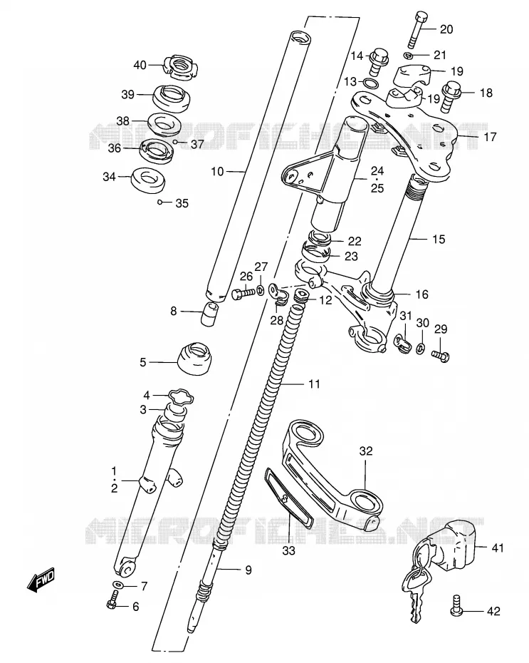 VOORVORK (GS125UR E71) Suzuki MOTO 125 GS 1994  GS125ESR(E1)