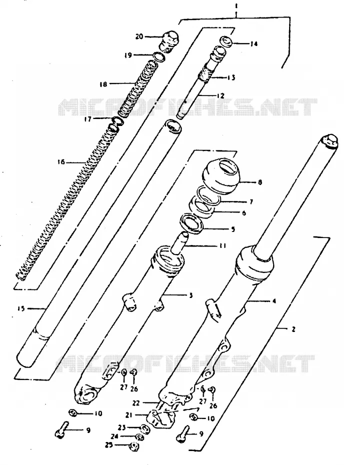 VOORVORK (GS250TT) Suzuki MOTO 250 GS 1996  GS250TT(T/X)
