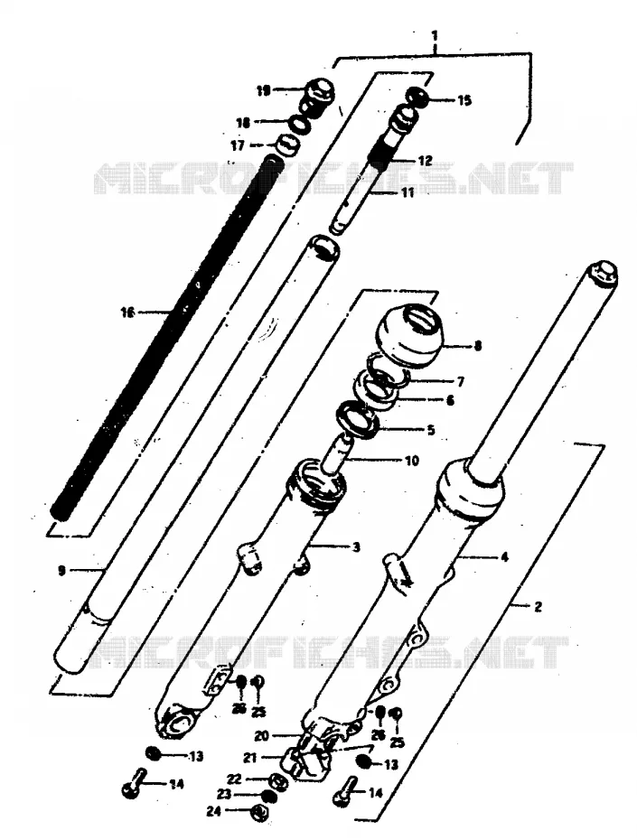 VOORVORK (GS400N:F.NO.71032~,GS400EN:F.NO.504510~) Suzuki MOTO 400 GS 1978  GS400EC(C/N)