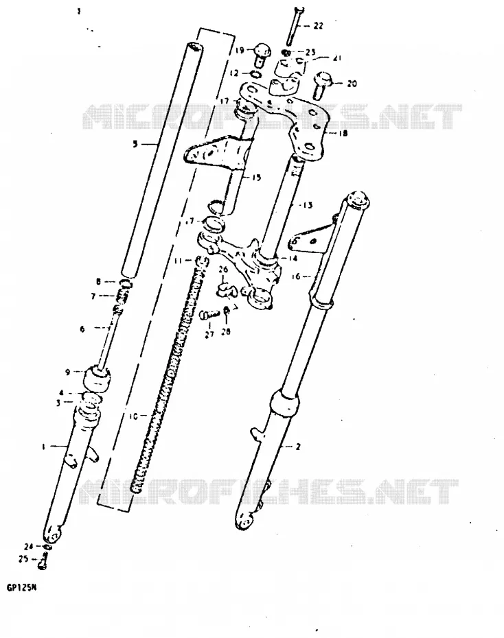 VOORVORK (KAYABA)(GP125N)(GP125UN) Suzuki MOTO 125 GP 1992  GP125N(C/N)