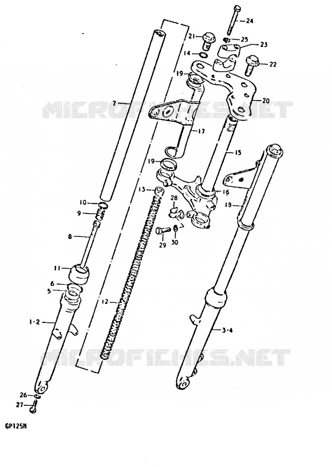 VOORVORK (KAYABA)(GP125N, GP125UN) Suzuki MOTO 125 GP 1992  GP125UN(C/N)