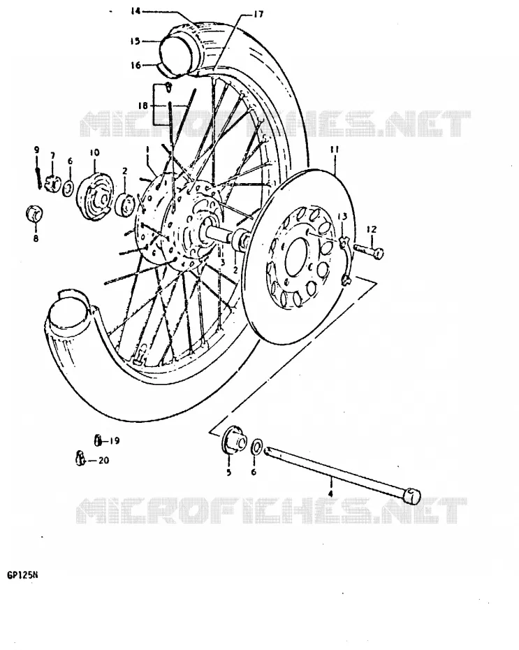 VOORWIEL (GP125C, GP125N) Suzuki MOTO 125 GP 1992  GP125N(C/N)
