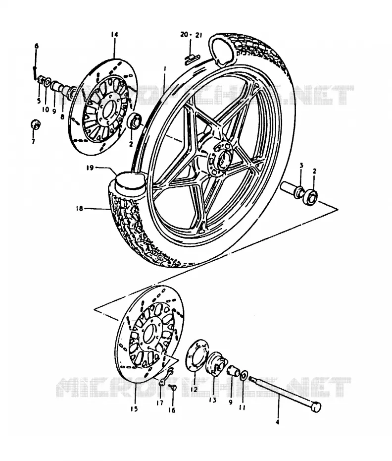 VOORWIEL (GS1000ET, GS1000HT) Suzuki MOTO 1000 GS 1980  GS1000T(T)