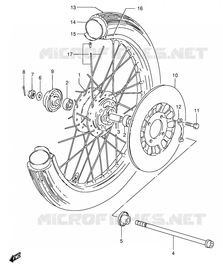 VOORWIEL (GS125SR) Suzuki MOTO 125 GS 1982  GS125Z(E1)
