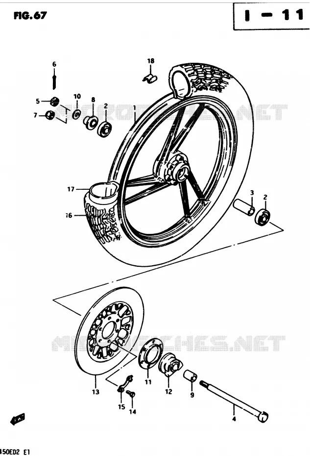 VOORWIEL (MODELE D) Suzuki MOTO 450 GS-S 1983  GS450SD(2/Z/D)