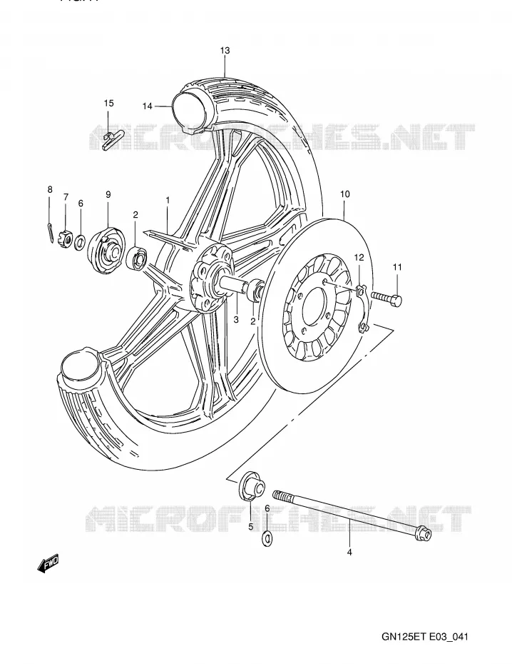 VOORWIEL Suzuki MOTO 125 GN 1991  GN125EM(E3)