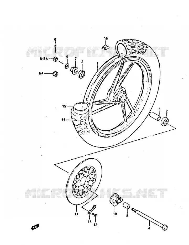 VOORWIEL Suzuki MOTO 450 GS-S 1986  GS450SG(E/F/G/H/J)