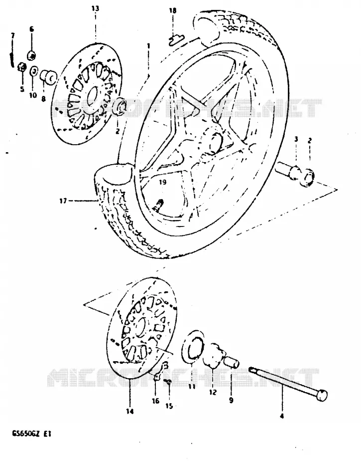 VOORWIEL Suzuki MOTO 650 GS 1982  GS650GZ(X/Z)