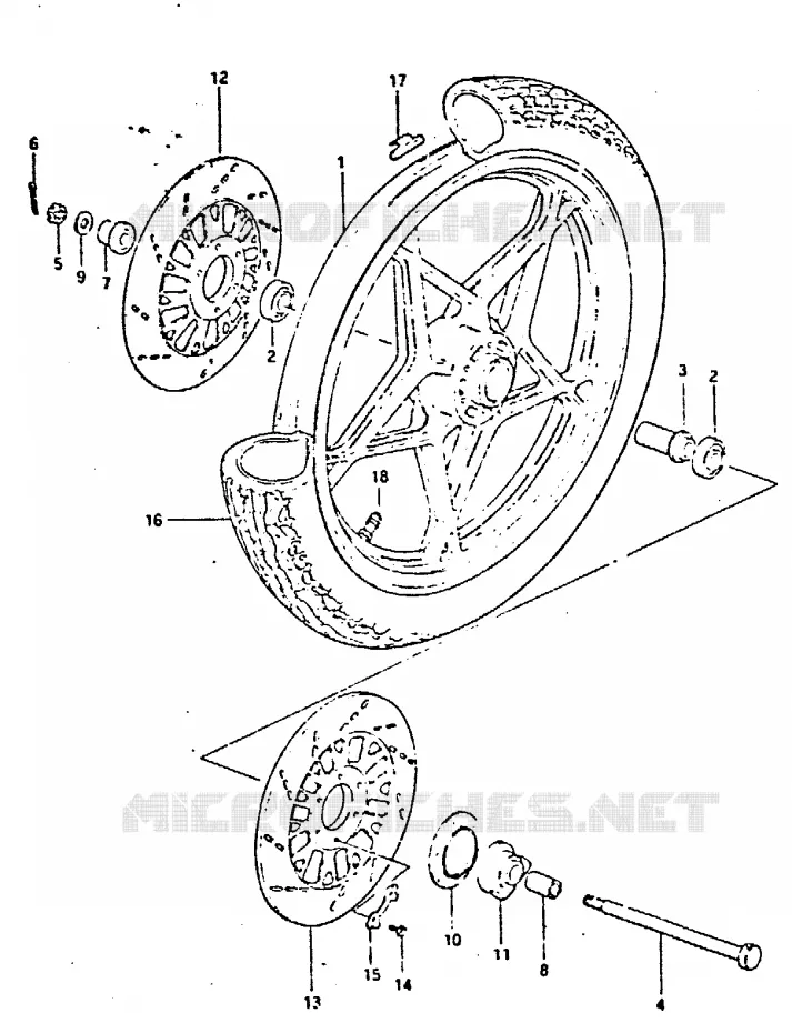 VOORWIEL Suzuki MOTO 650 GS 1983  GS650GTD