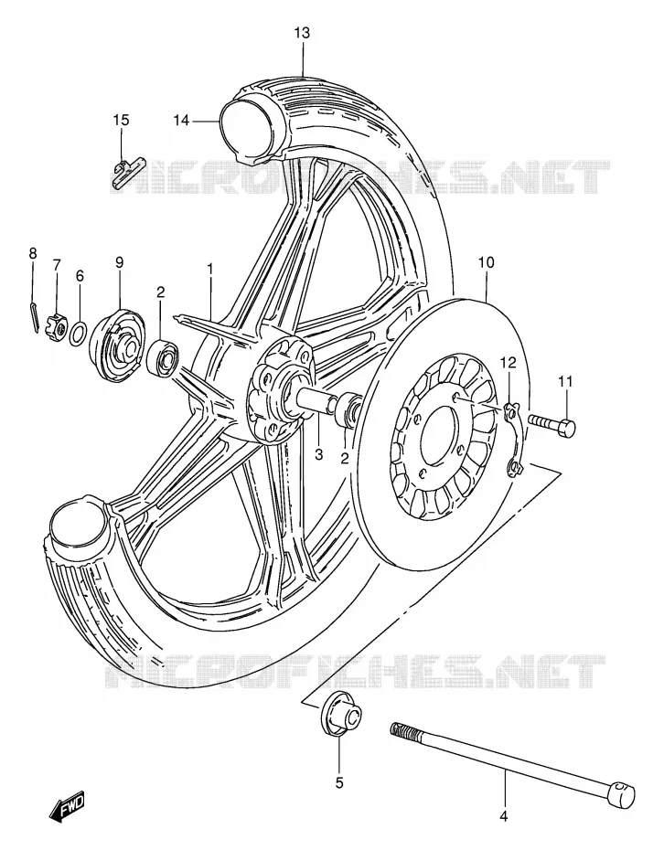 VOORWIEL (VOIR NOTE) Suzuki MOTO 125 GN 1983  GN125ED(E1)