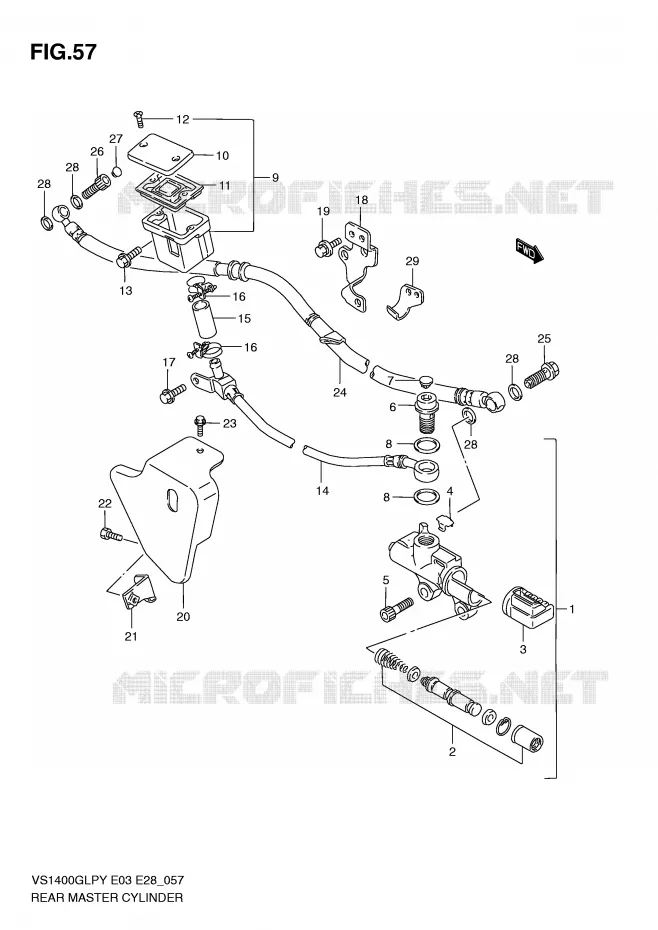ACHTER HOOFDREMCILINDER Suzuki MOTO 1400 INTRUDER 2002  VS1400GLPK2(E3/E28)