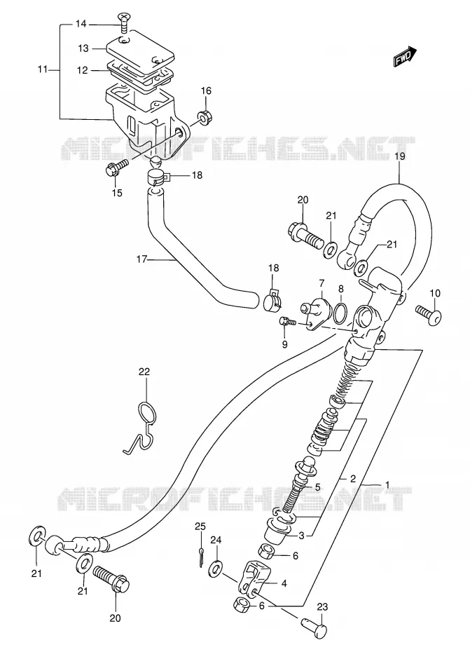 ACHTER HOOFDREMCILINDER Suzuki MOTO 500 GS-E 1998  GS500EUW(E2)