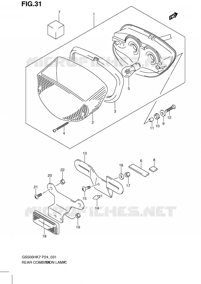 ACHTERLICHT Suzuki MOTO 500 GS-F 2007  GS500FHK7(P24)