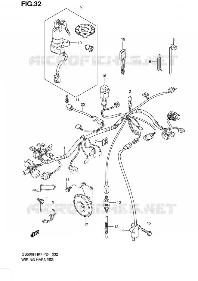 BEDRADING (GS500H) Suzuki MOTO 500 GS-F 2007  GS500FHK7(P24)