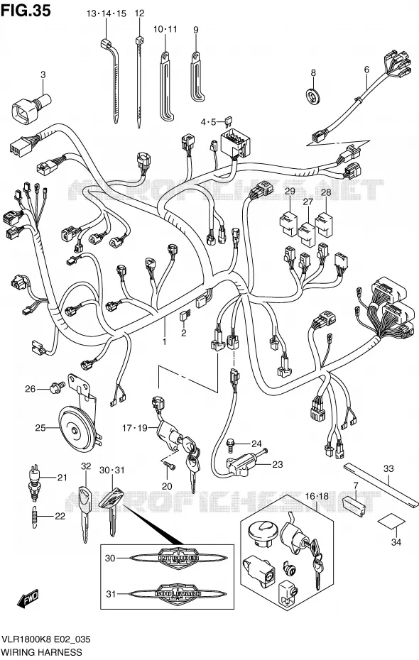 BEDRADING Suzuki MOTO 1800 BOULEVARD 2008  VLR1800U2K8(E2)