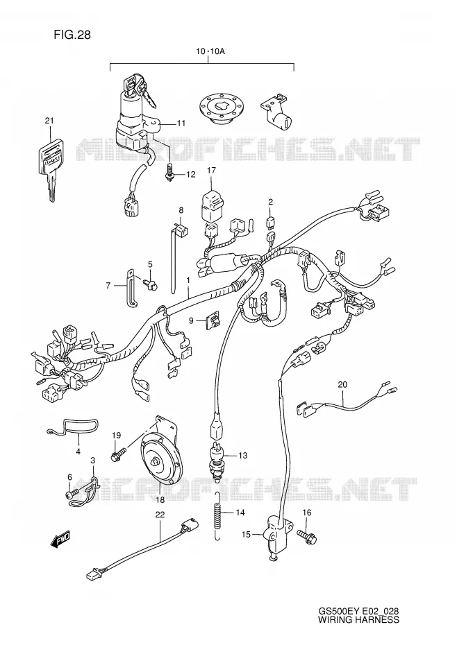 BEDRADING Suzuki MOTO 500 GS-E 1998  GS500EUW(E2)