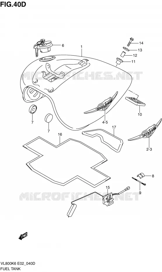 BENZINETANK (MODEL L0) Suzuki MOTO 800 VOLUSIA 2007  VL800CK7(E2)