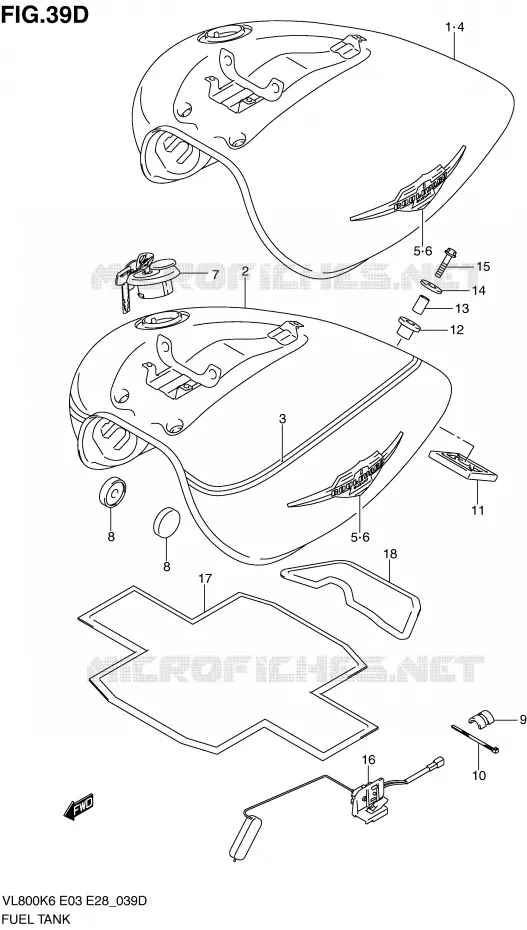 BENZINETANK (MODEL L0) Suzuki MOTO 800 VOLUSIA 2007  VL800K7(E3/E28)