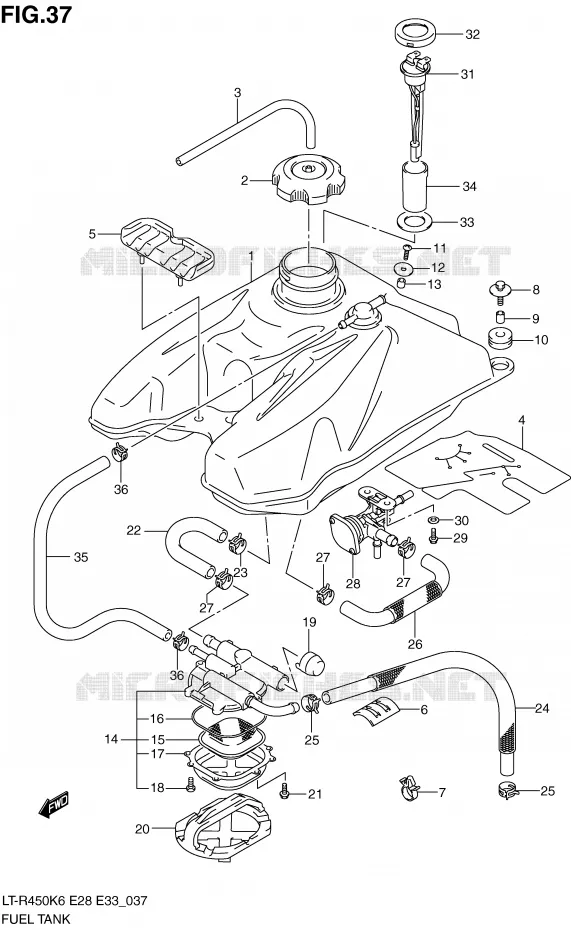 BENZINETANK Suzuki QUAD 450 QUADRACER 2007  LT-R450K7(E28/E33)