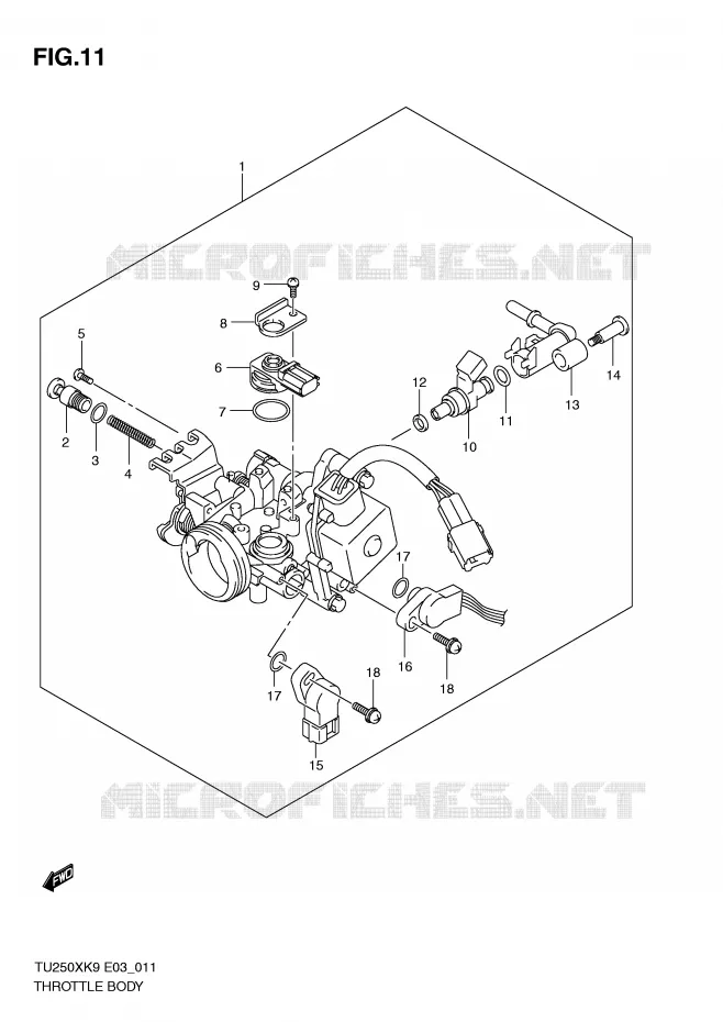BRANDSTOFINJECTIE ASSY Suzuki MOTO 250 TU 2009  TU250XK9(E3)