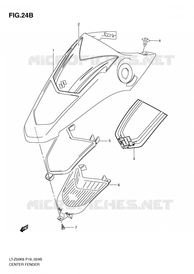 CENTRAL KUIP (MODEL L0) Suzuki QUAD 50 QUADSPORT 2012  LT-Z50K9(P19)