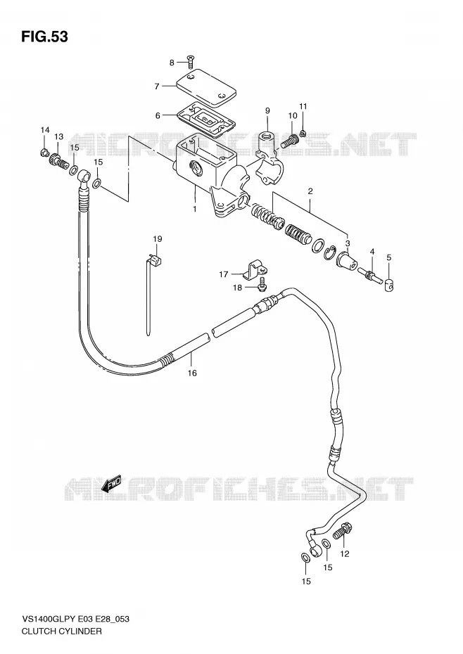 CLUTCH HOOFDREMCILINDER Suzuki MOTO 1400 INTRUDER 1997  VS1400GLPV(E3/E28)