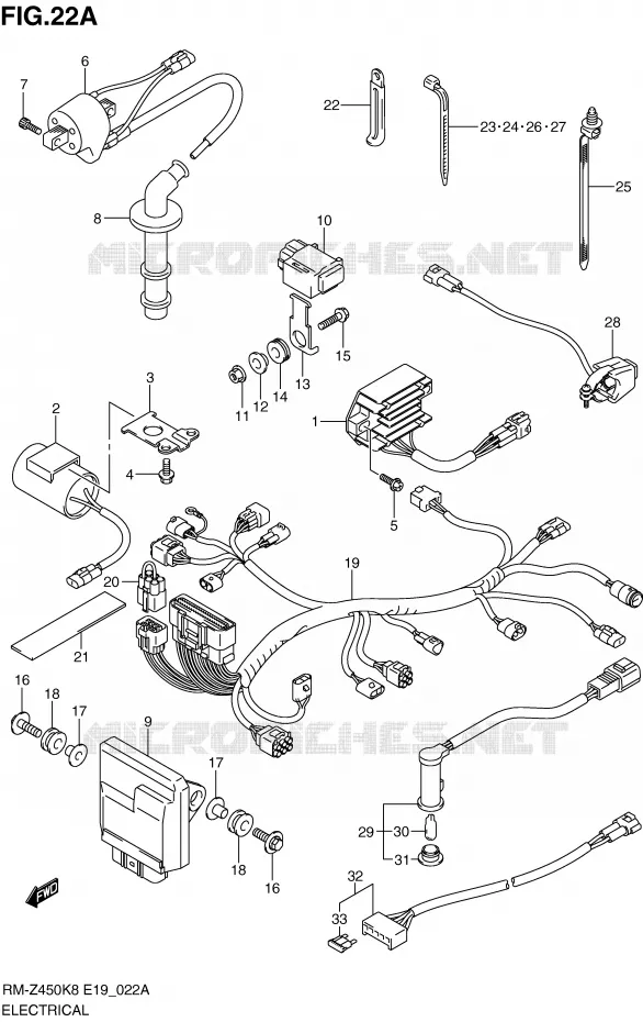 ELEKTRISCH (RM-Z450L0) Suzuki MOTO 450 RM-Z 2010  RM-Z450L0(E19)