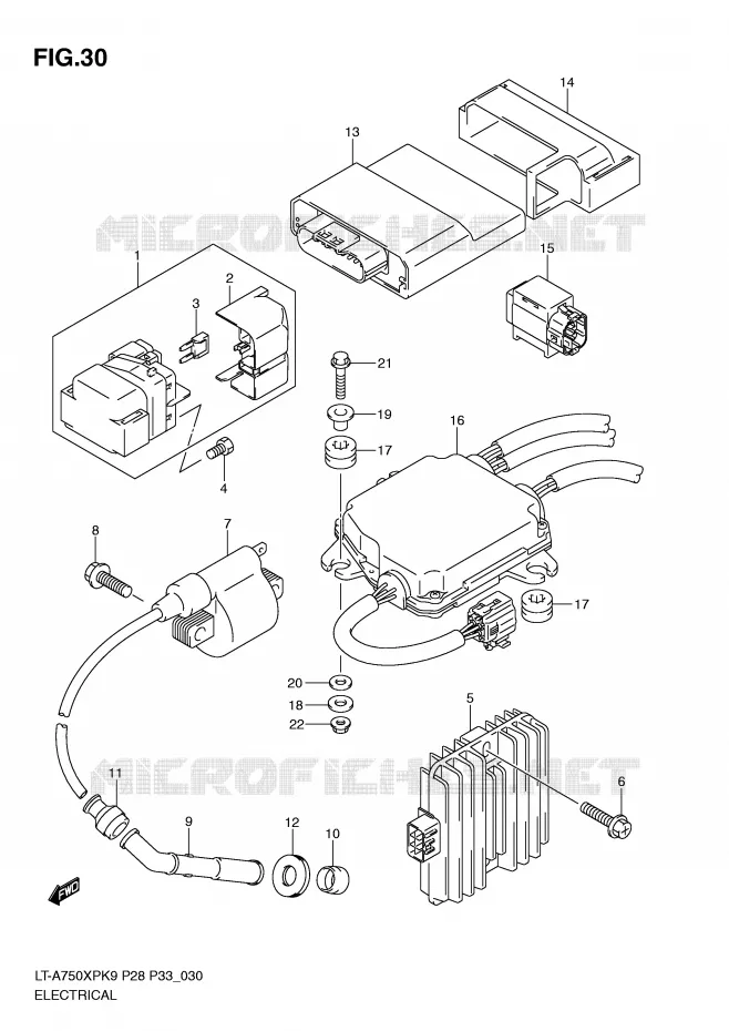 ELEKTRISCH Suzuki QUAD 750 KINGQUAD 2009  LT-A750XPZK9(P28/P33)