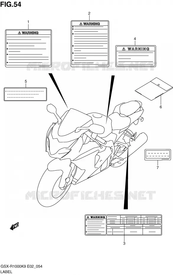 ETIKET Suzuki MOTO 1000 GSX-R 2010  GSX-R1000L0(E2)